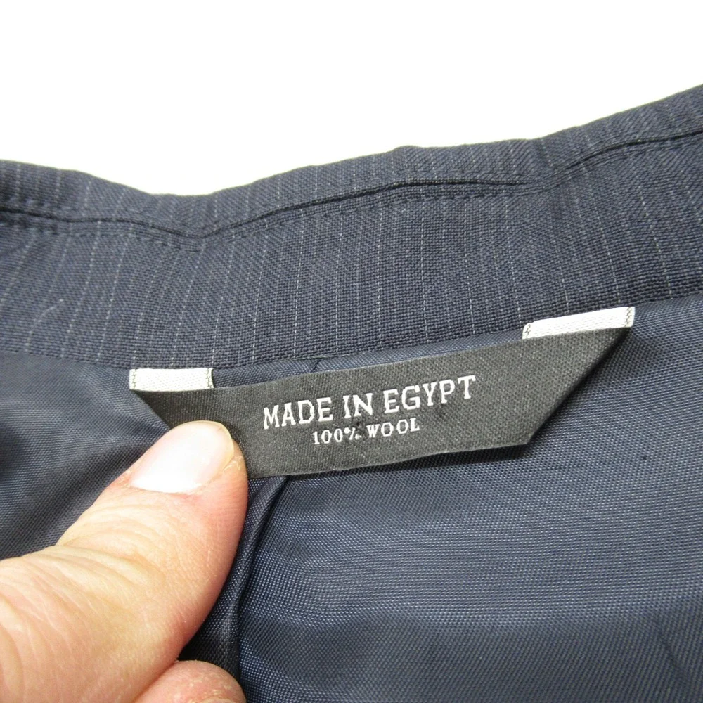Banana Republic Wool Blazer Mens 44 Long Blue Pinstripe Classic Fit 2‎ Button